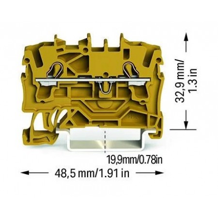 2-przewodowa złączka przelotowa do zastosowań Ex e II 2,5 mm² żółta